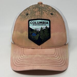 Columbia Sportswear Camping Trucker Hat Baseball Cap Camper Pink FlexFit L-XL